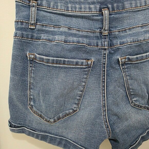 Refuge High-Rise Button Fly Jean Shorts – Size 4, Blue Denim - Picture 9 of 11